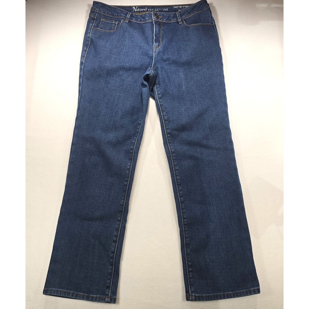 Natural Reflections Fleece Lined Jeans Womens 14 Comfort Stretch Straight Leg